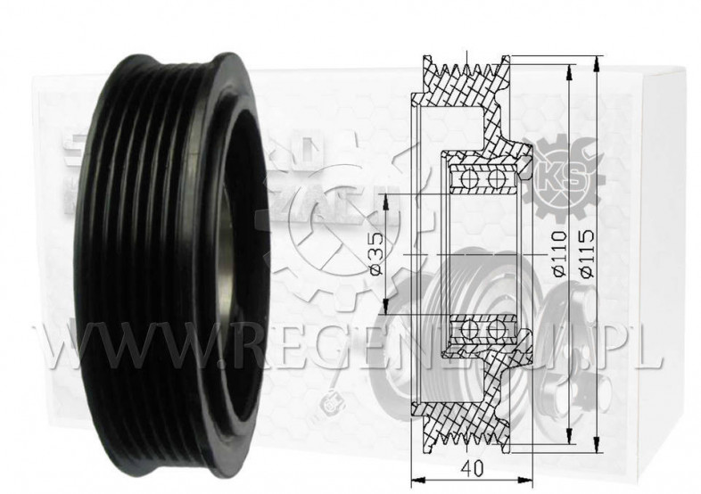 SPRZĘGŁO Klimatyzacji DENSO 7SEU17C 6PK 100MM 35x52x22